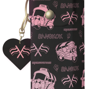 Bangkok Lip Case Whimsical Black Pink
