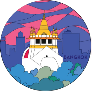 Bangkok  Resin Plate  Whimsical Phu Khao Thong
