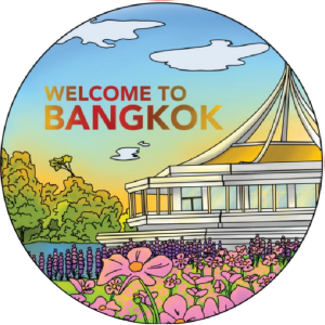 Bangkok  Resin Plate  Whimsical Rama IX park
