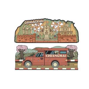 Chiangmai Zinc magnet Chiang Mai City View&Tha Pae Gate