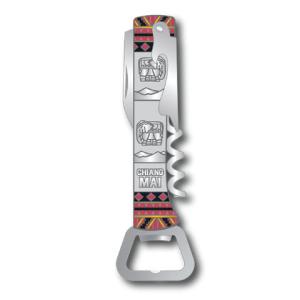 Chiang Mai Solid Wine Opener Hmong costume Moutain & Elephant