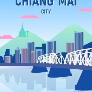 Chiang Mai Pocket Mirror Rectangle City