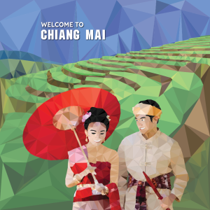 Chiang Mai Pocket Mirror Square Lanna Native