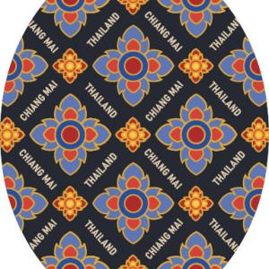 Chiang Mai Pocket Mirror Oval Tung Lanna