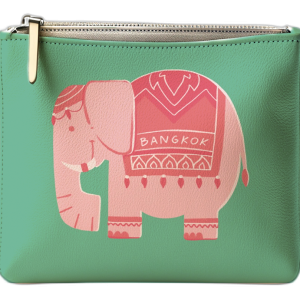 Bangkok Pouch Whimsical Pink Elephant