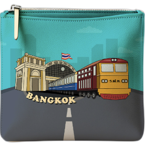 Bangkok Pouch Whimsical blue station