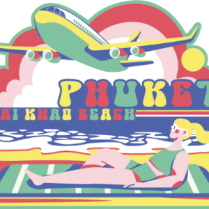 Phuket Wood Magnet Retro Mai khao beach