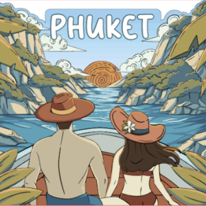 Phuket Wood Magnet Whimsical Bikini and boat