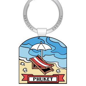 Phuket Solid Keychain Deco Bed and white umbrella