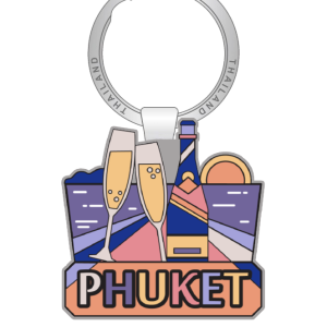Phuket Solid Keychain Deco Champagne and boat