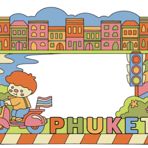 Phuket Magnet PVC Picture Frame old city with bicycle