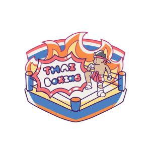 Wood Magnet Thai Boxing